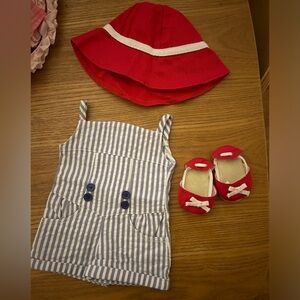 American Girl Sea Breeze Outfit Romper, Hat and Sandals retired